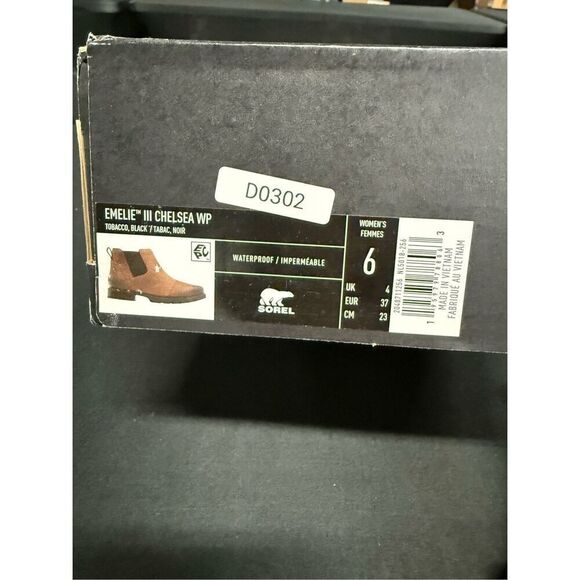 Sorel Emilie III Waterproof Chelsea Boots Tobacco Black 6 - Picture 6 of 6